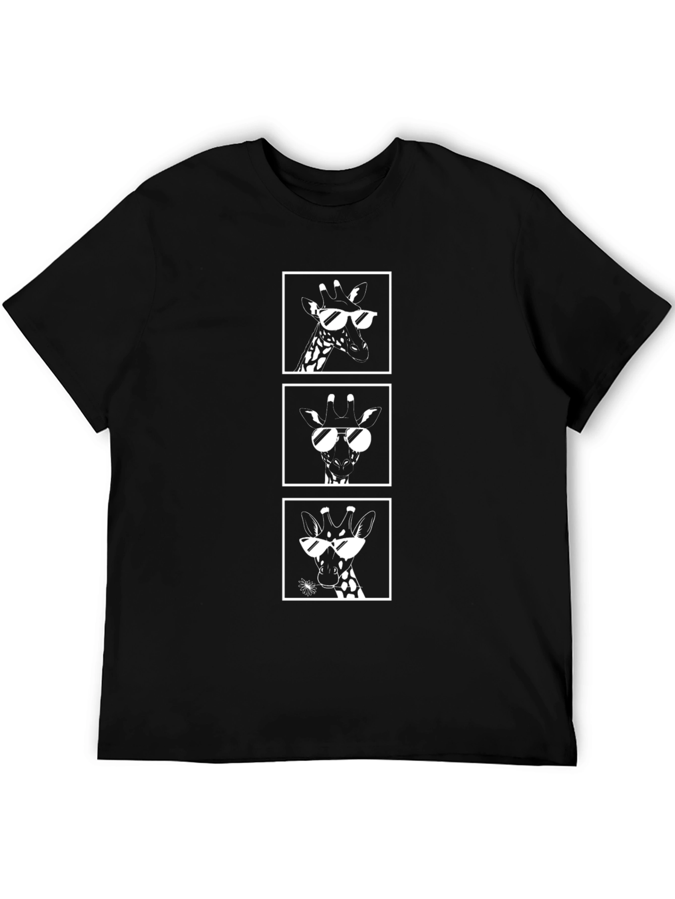 Cool Giraffe Graphic Tee - Stylish Black T-Shirt