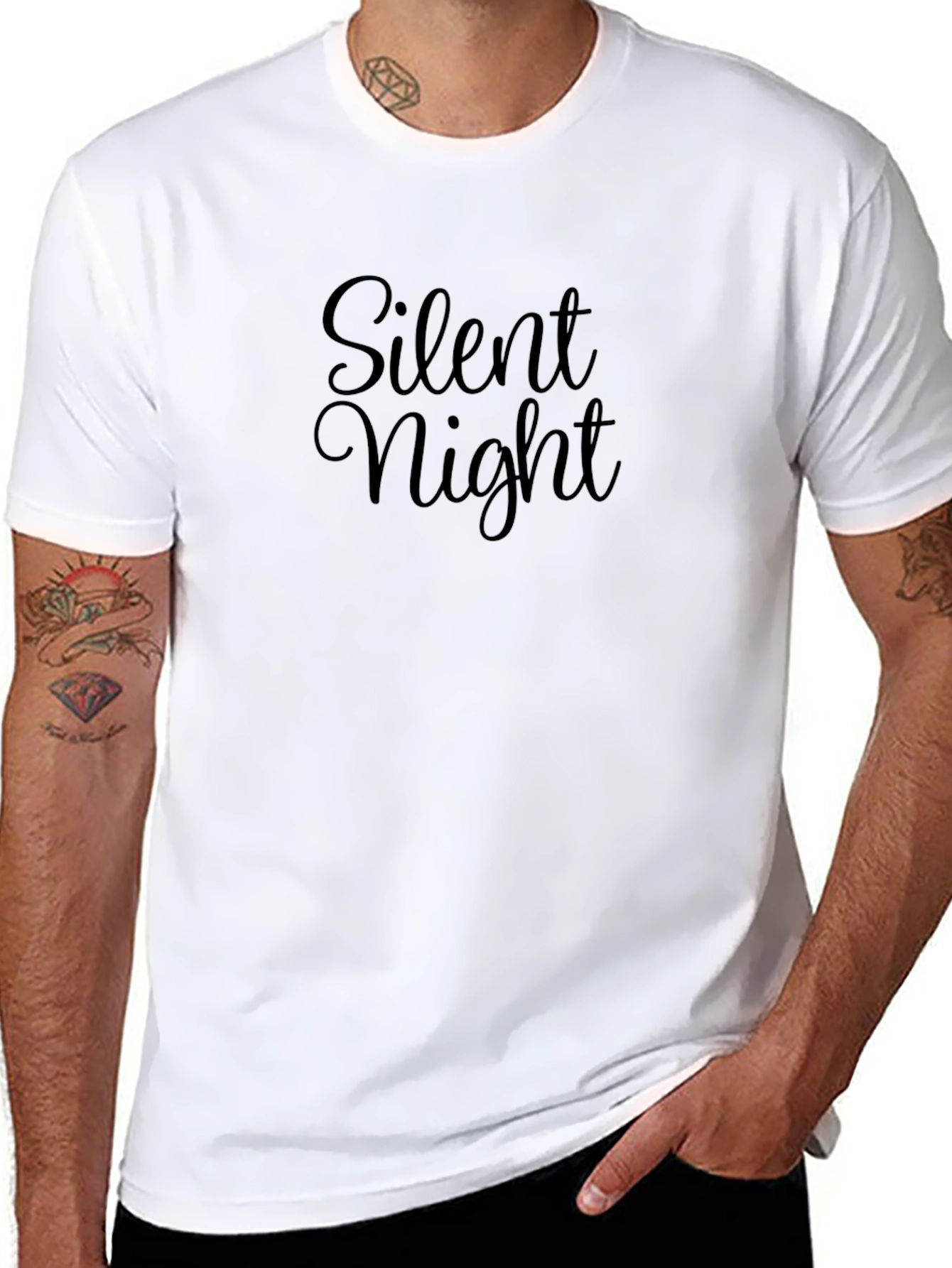 Silent Night Black Graphic Tee Shirt
