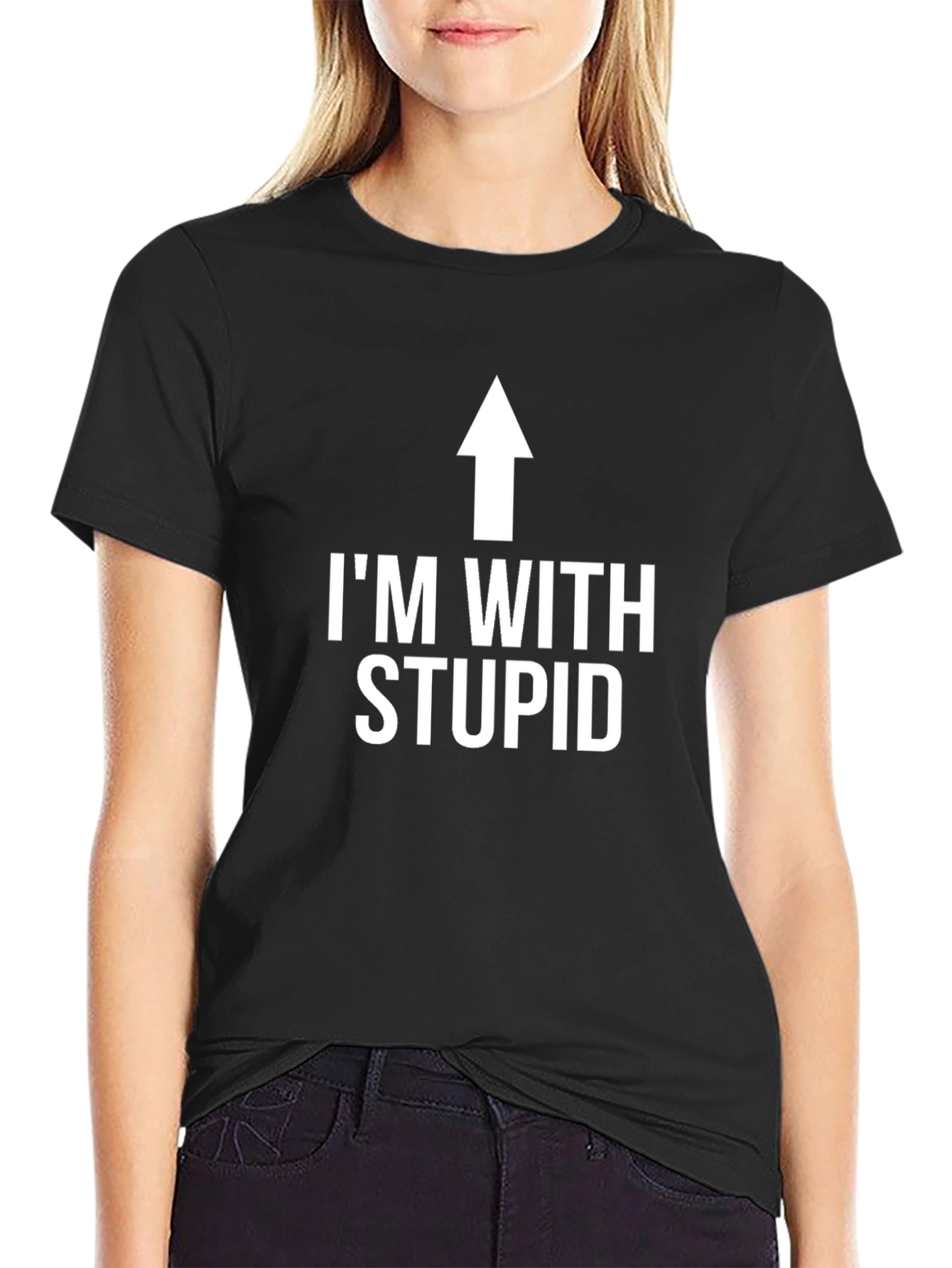 Im With Stupid Funny Graphic T-Shirt