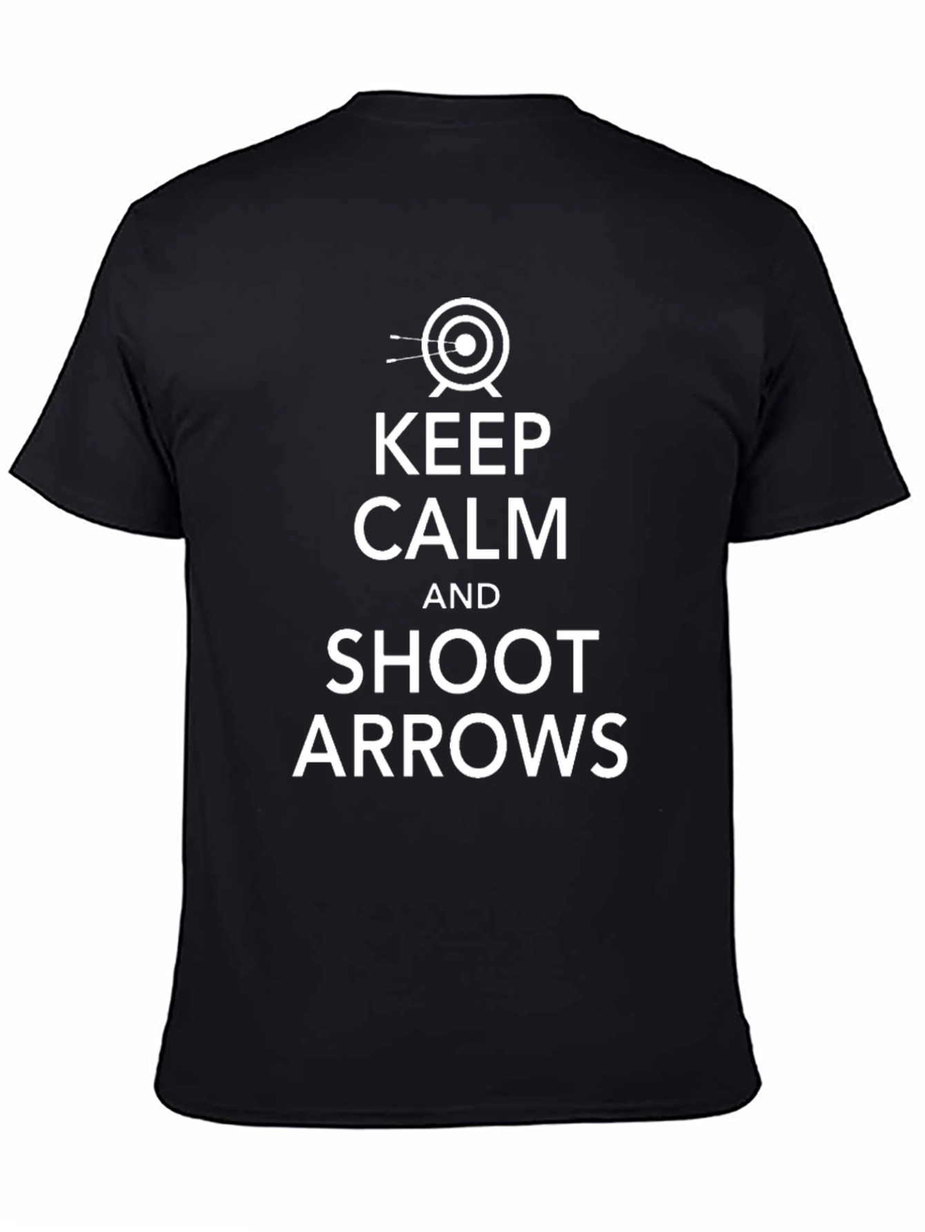 Keep Calm Shoot Arrows Black Graphic Tee