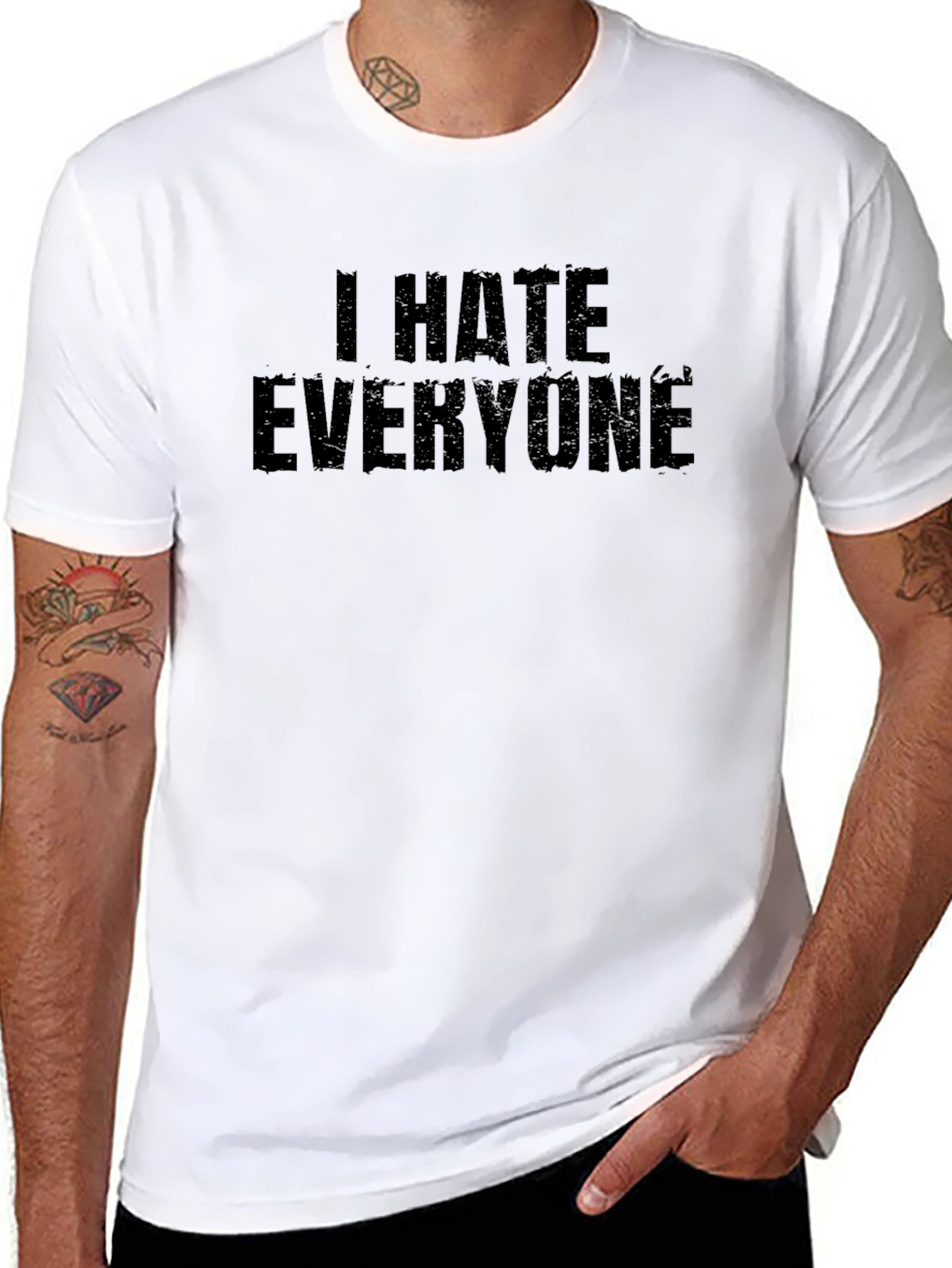 I HATE EVERYONE Graphic Tee - Black Cotton Blend