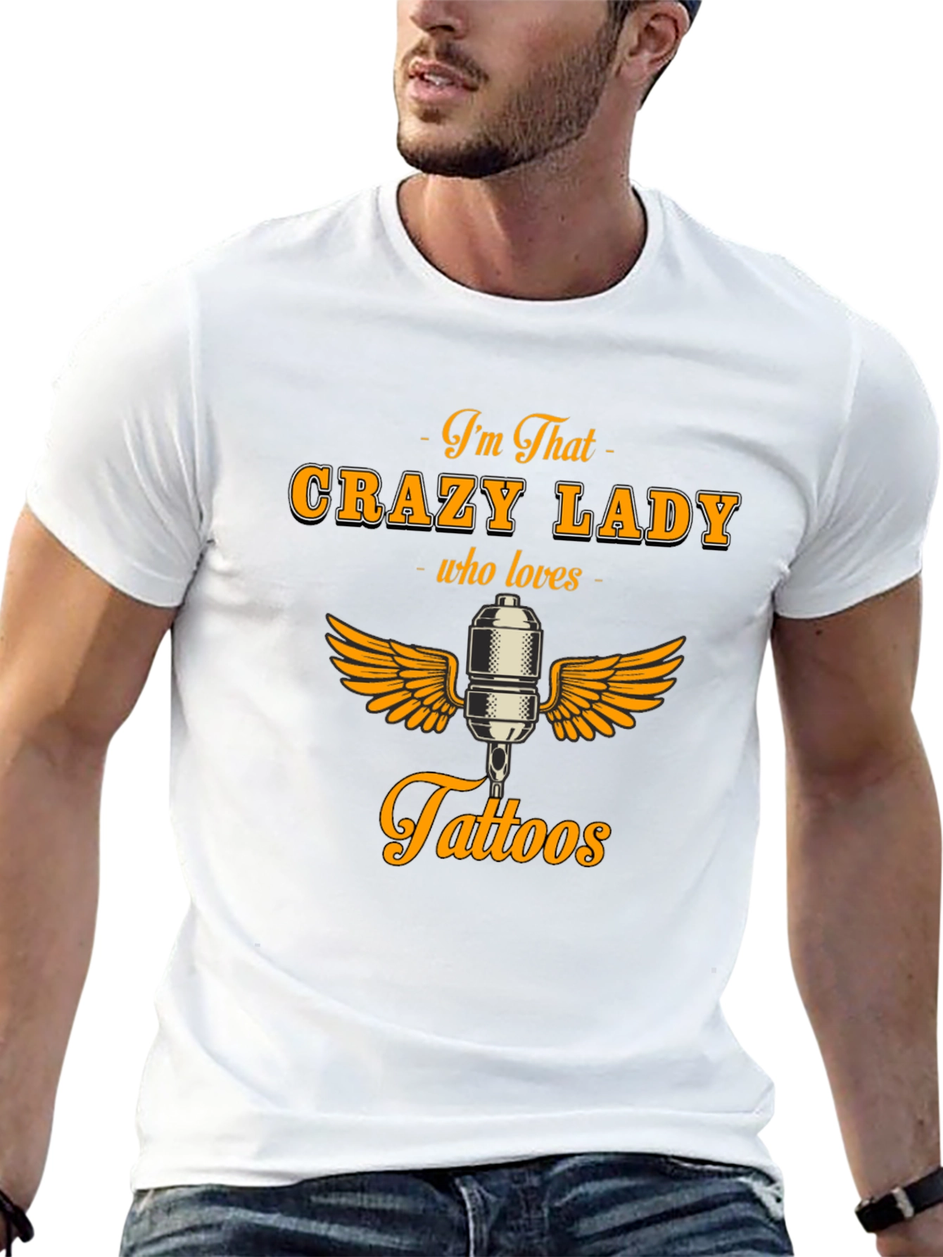 Crazy Lady Who Loves Tattoos Graphic Tee