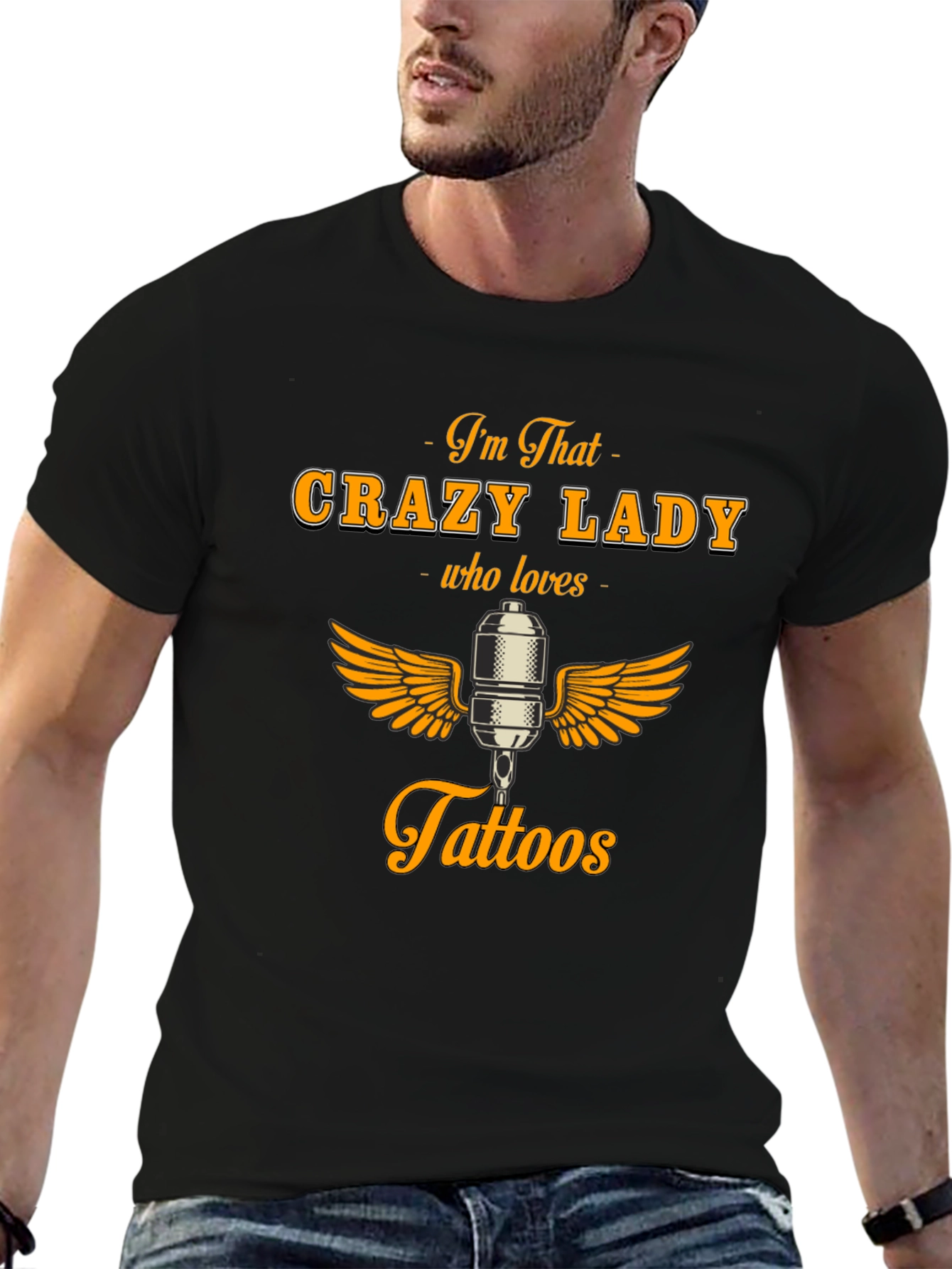 Crazy Lady Who Loves Tattoos Graphic Tee