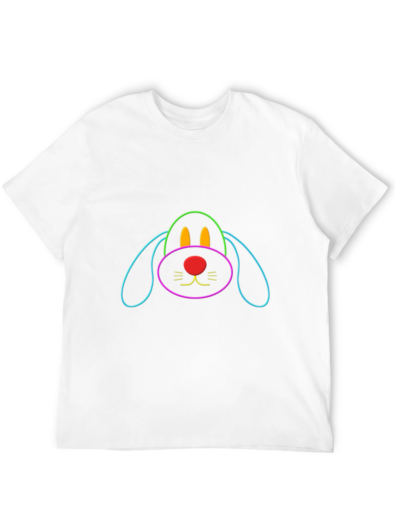 Dog Outline Graphic Tee - Casual Black T-Shirt