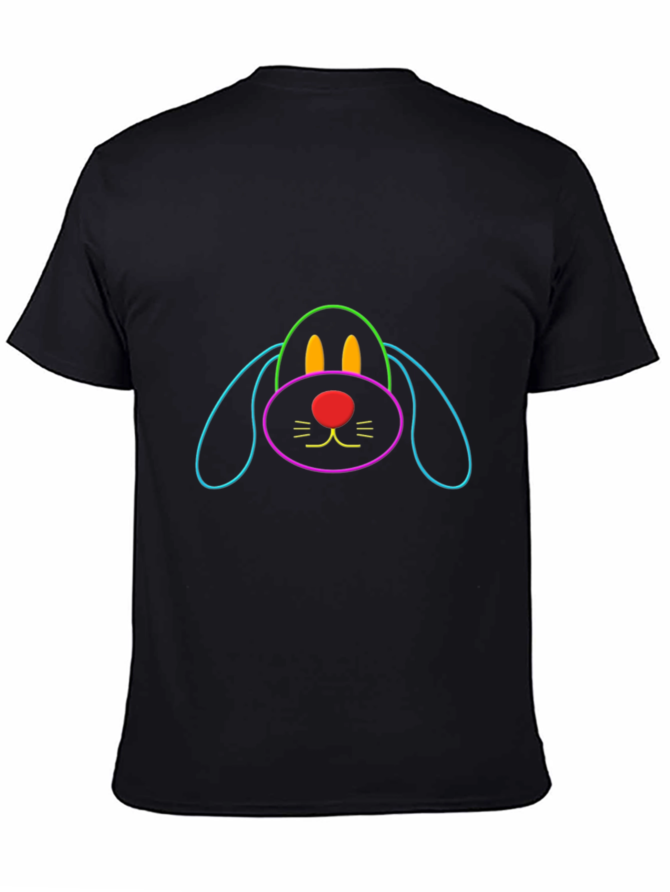 Dog Outline Graphic Tee - Casual Black T-Shirt