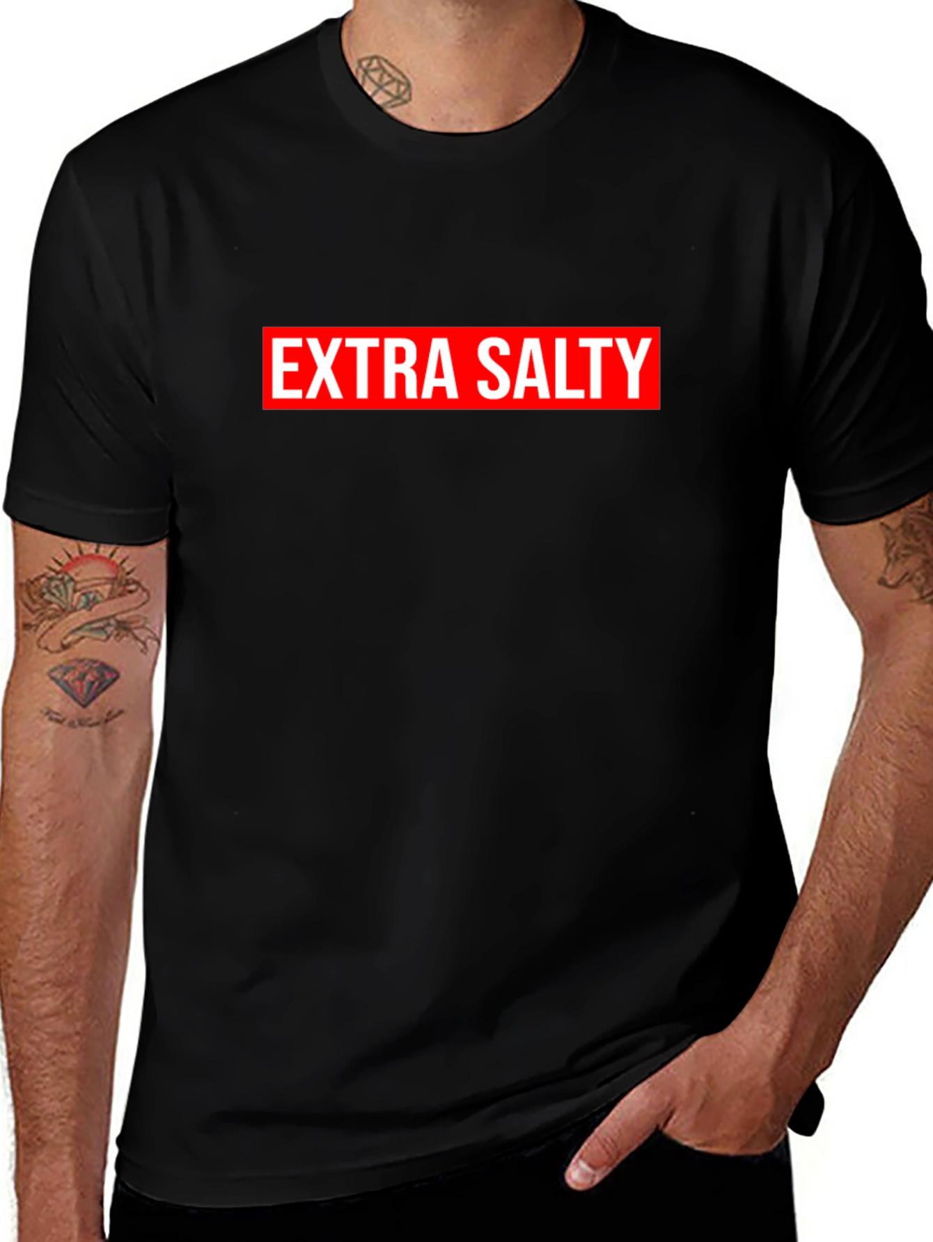 Extra Salty Graphic Tee - Black Casual T-Shirt