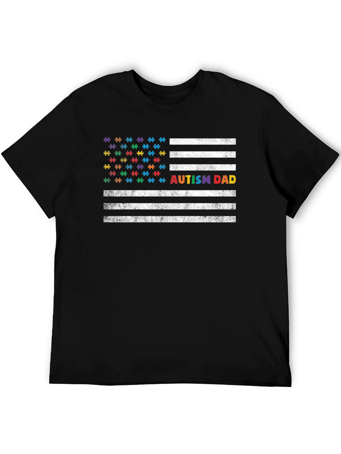 Autism Dad US Flag T-Shirt