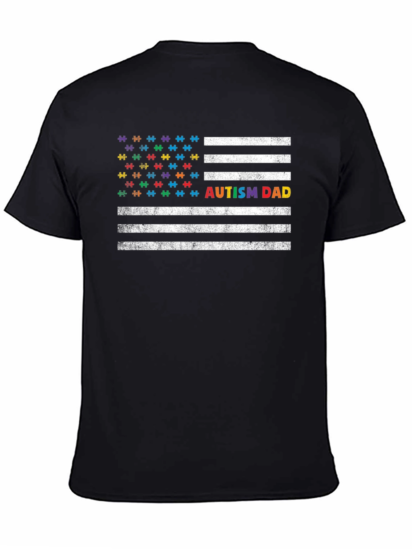 Autism Dad US Flag T-Shirt