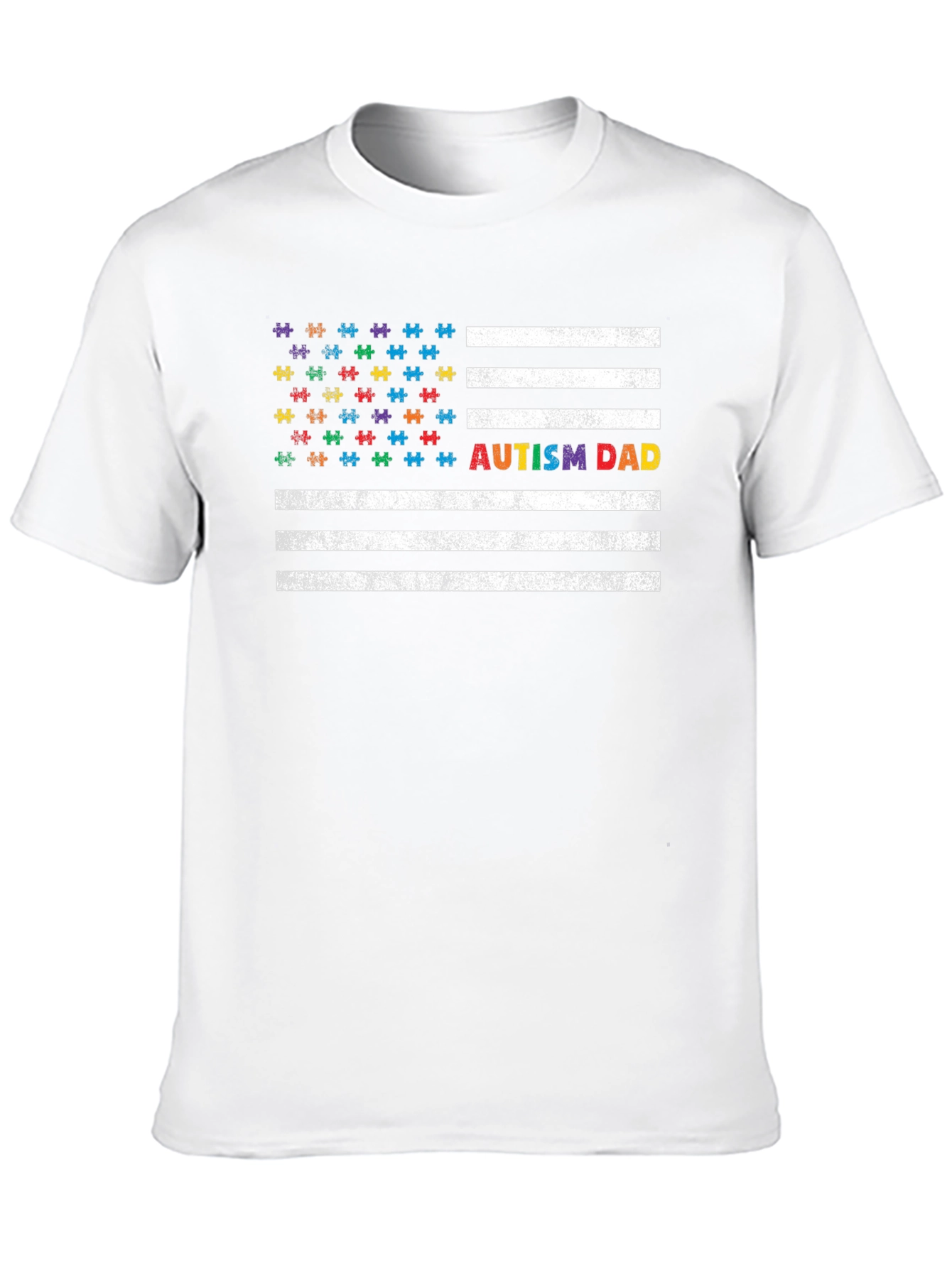 Autism Dad US Flag T-Shirt