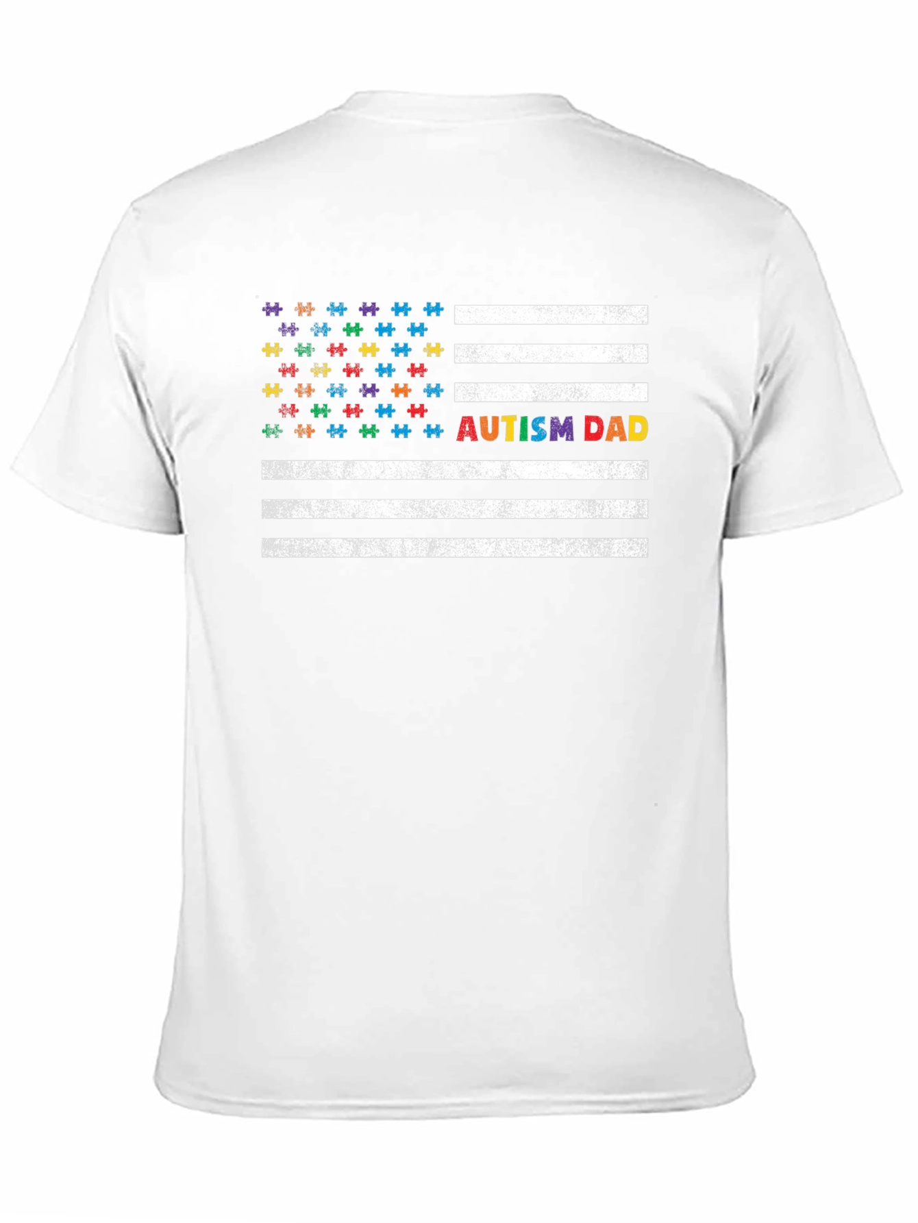 Autism Dad US Flag T-Shirt