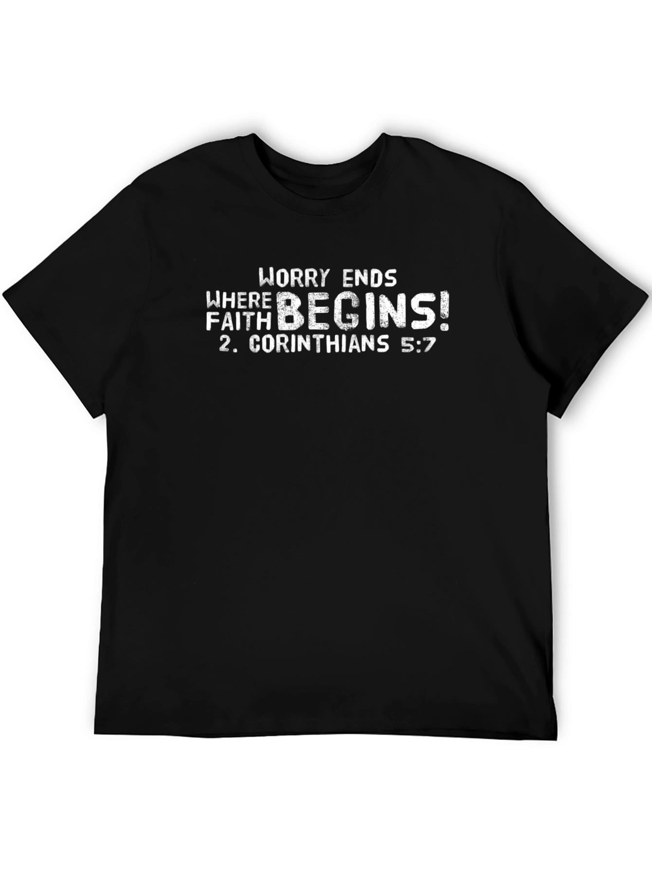 Faith Begins Black T-Shirt