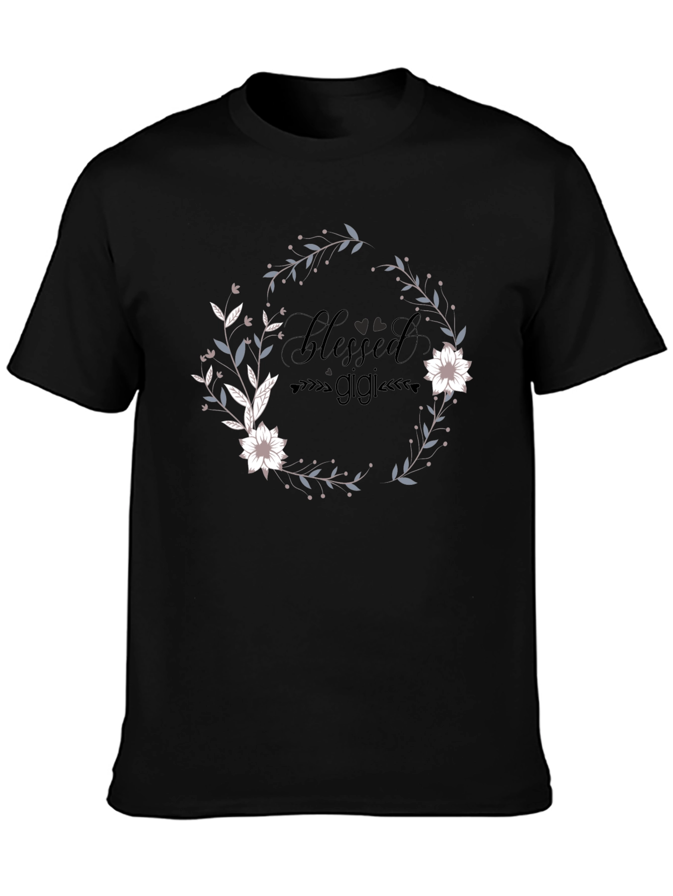 Blessed Gigi T-Shirt - Floral Wreath Design
