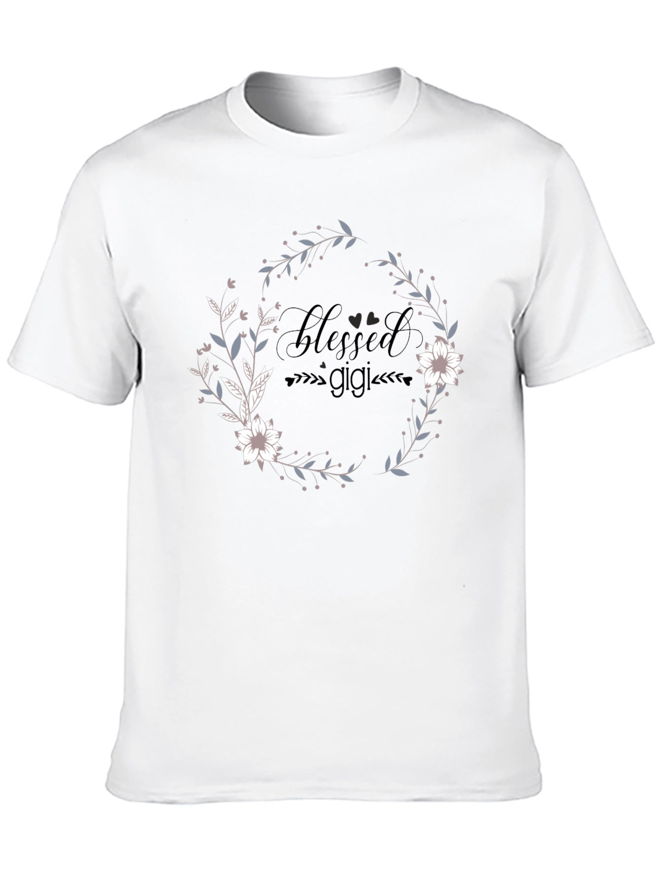 Blessed Gigi T-Shirt - Floral Wreath Design
