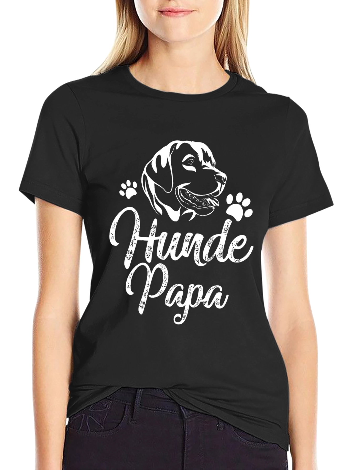 Hunde Papa Dog Lover Black T-Shirt