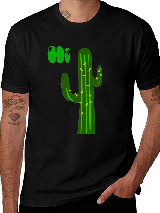 Cactus Hi T-Shirt - Black Graphic Tee
