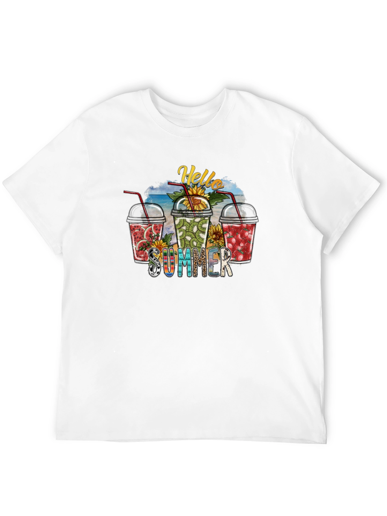 Hello Summer Fruit Smoothie Graphic Tee
