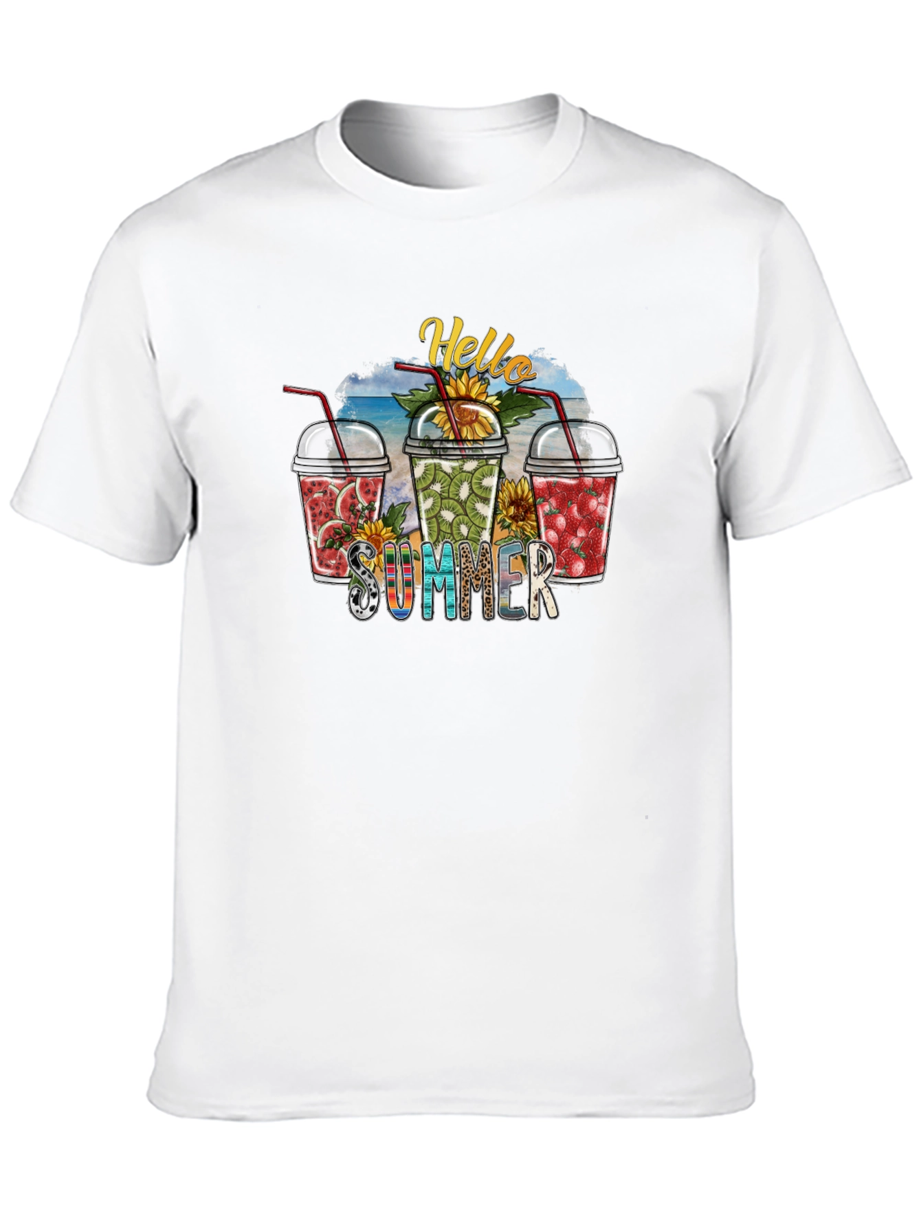 Hello Summer Fruit Smoothie Graphic Tee