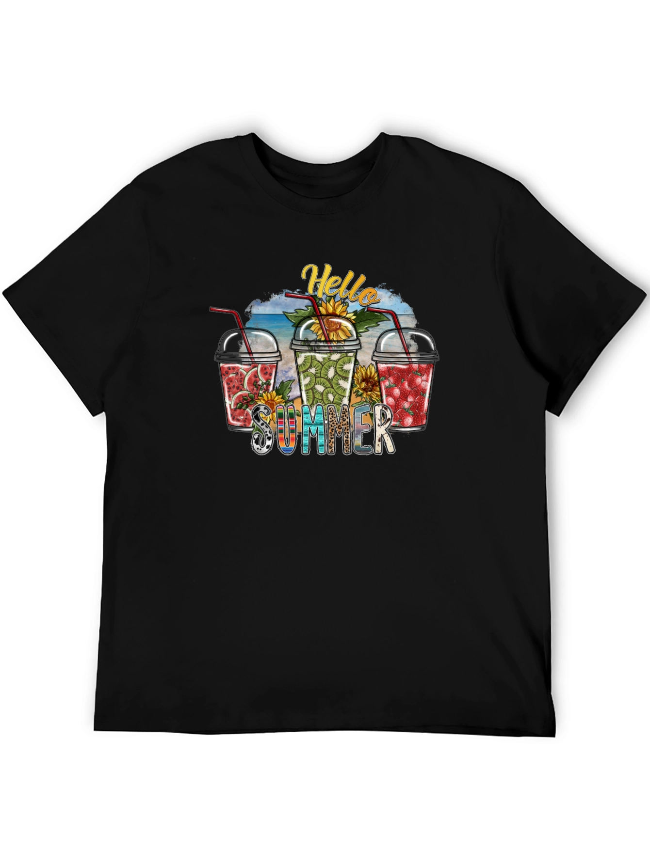 Hello Summer Fruit Smoothie Graphic Tee