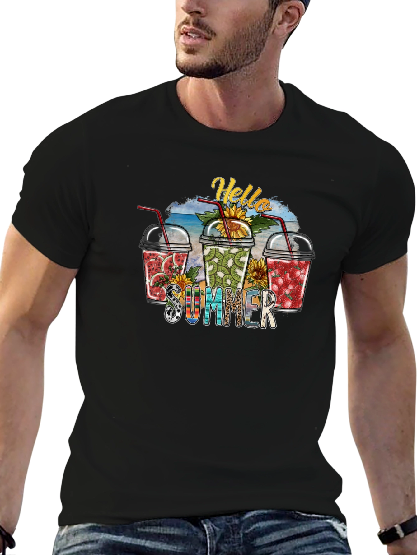 Hello Summer Fruit Smoothie Graphic Tee