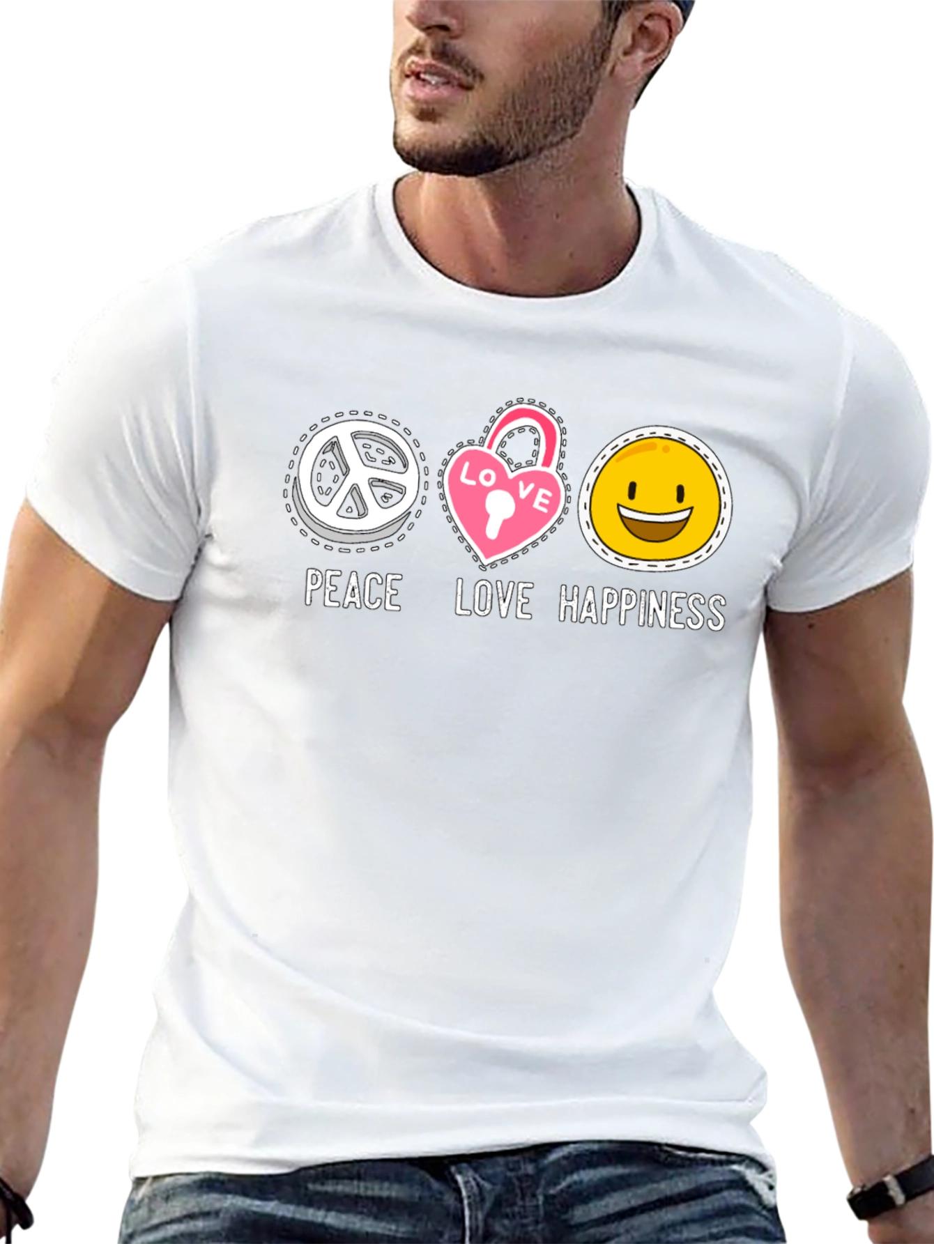 Peace Love Happiness Graphic Tee