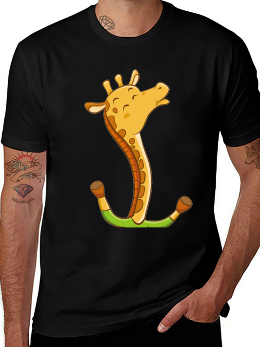 Giraffe Anchor Graphic Tee - Novelty Animal T-Shirt