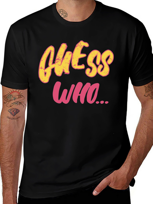 Guess Who Graphic Tee - Black Cotton T-Shirt