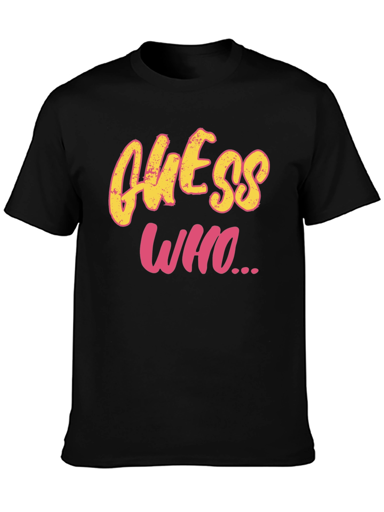 Guess Who Graphic Tee - Black Cotton T-Shirt