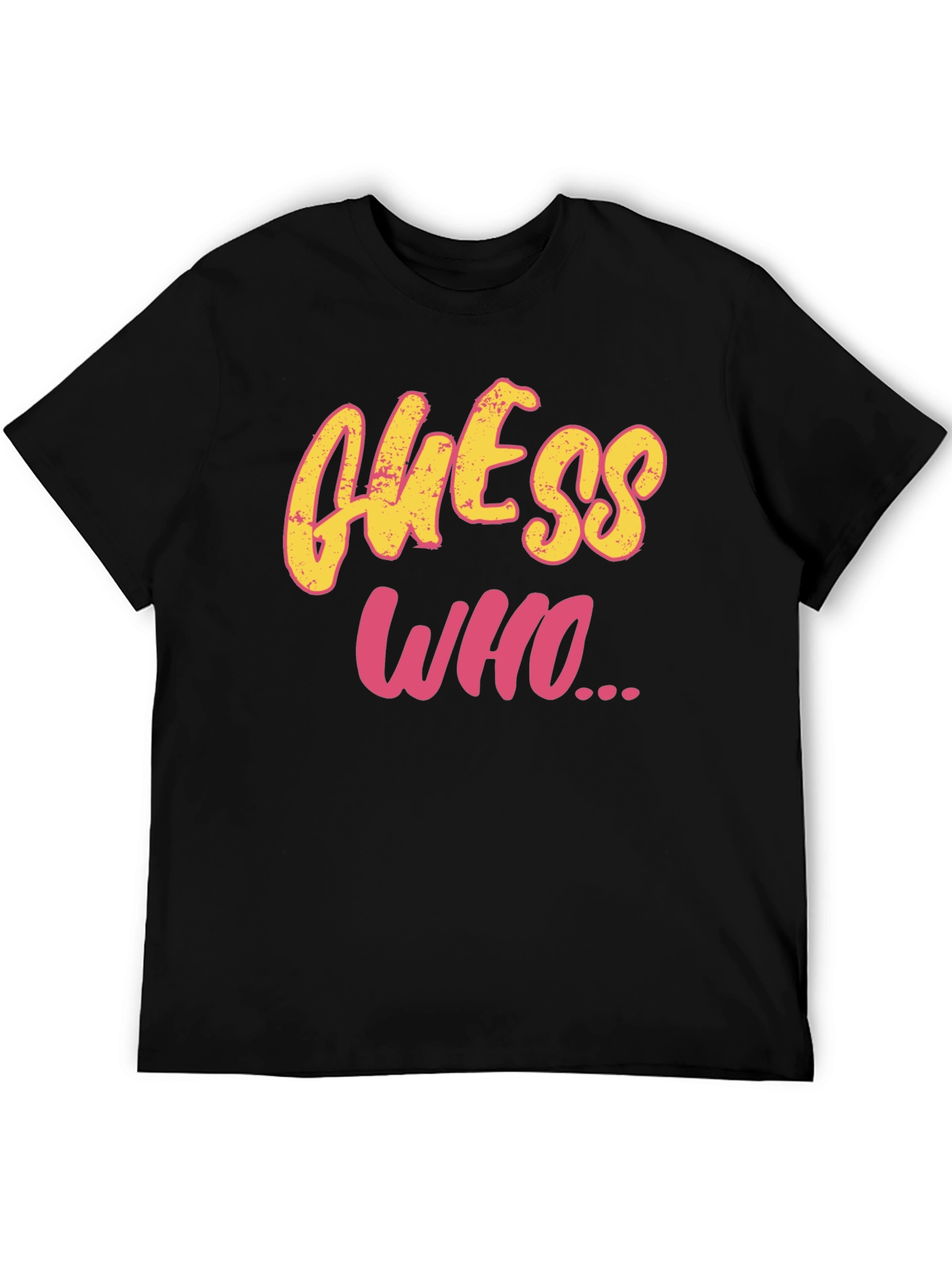 Guess Who Graphic Tee - Black Cotton T-Shirt