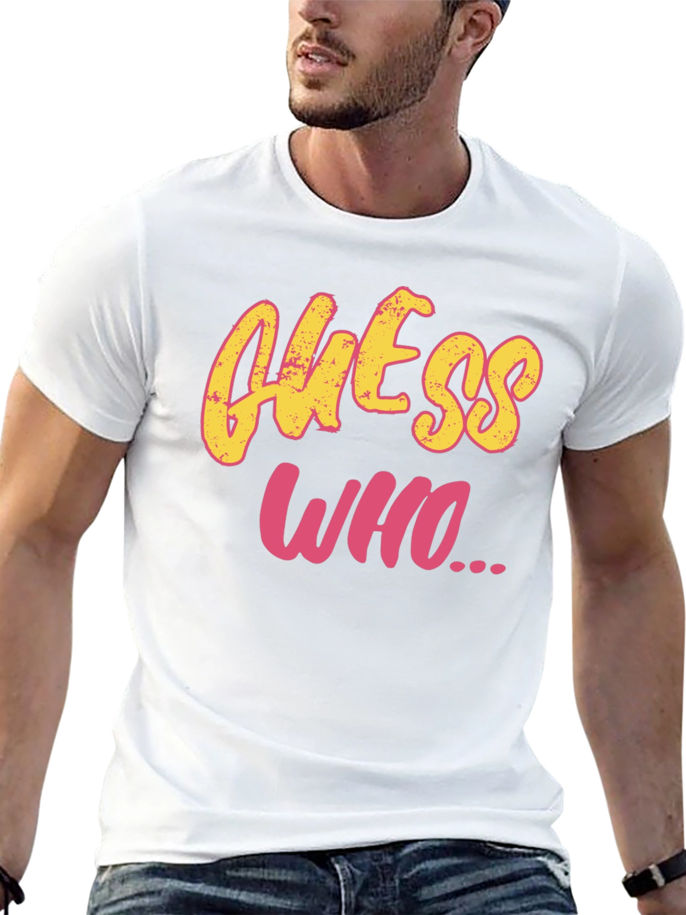Guess Who Graphic Tee - Black Cotton T-Shirt