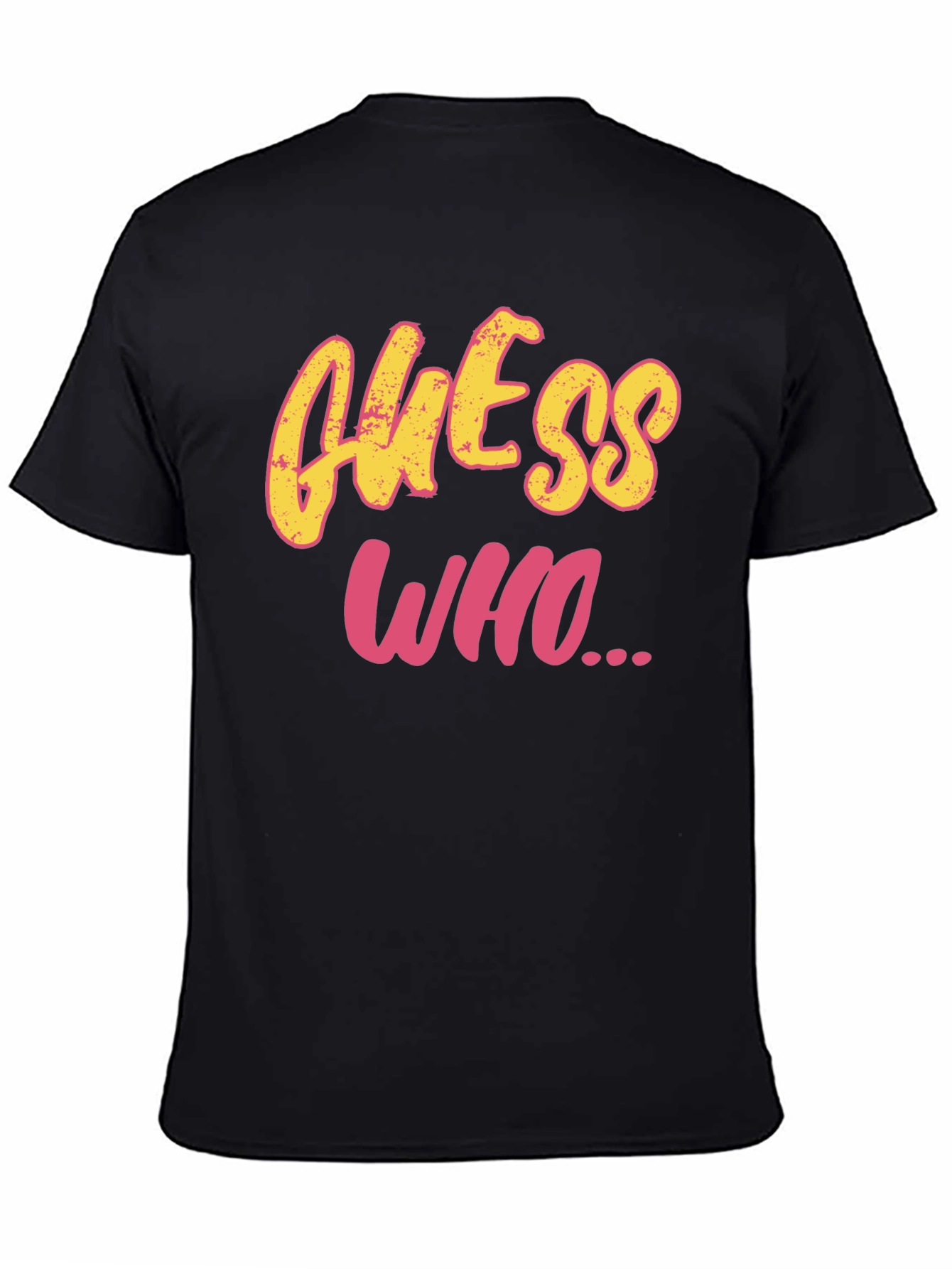 Guess Who Graphic Tee - Black Cotton T-Shirt