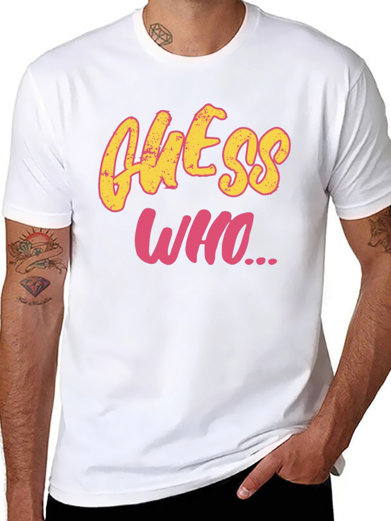 Guess Who Graphic Tee - Black Cotton T-Shirt