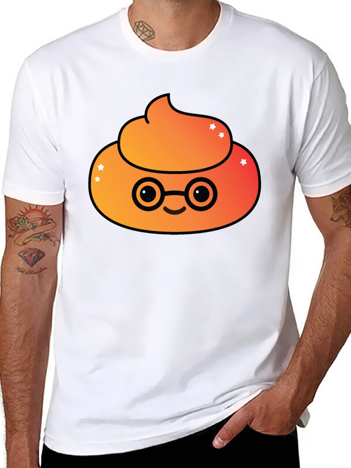 Emoji Poop Nerd T-Shirt - Funny Novelty Tee