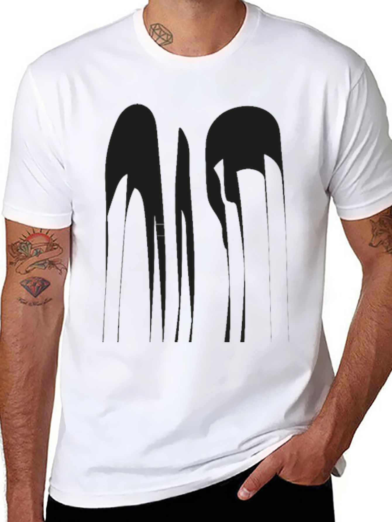 Abstract Design Black T-Shirt - Modern Art Tee