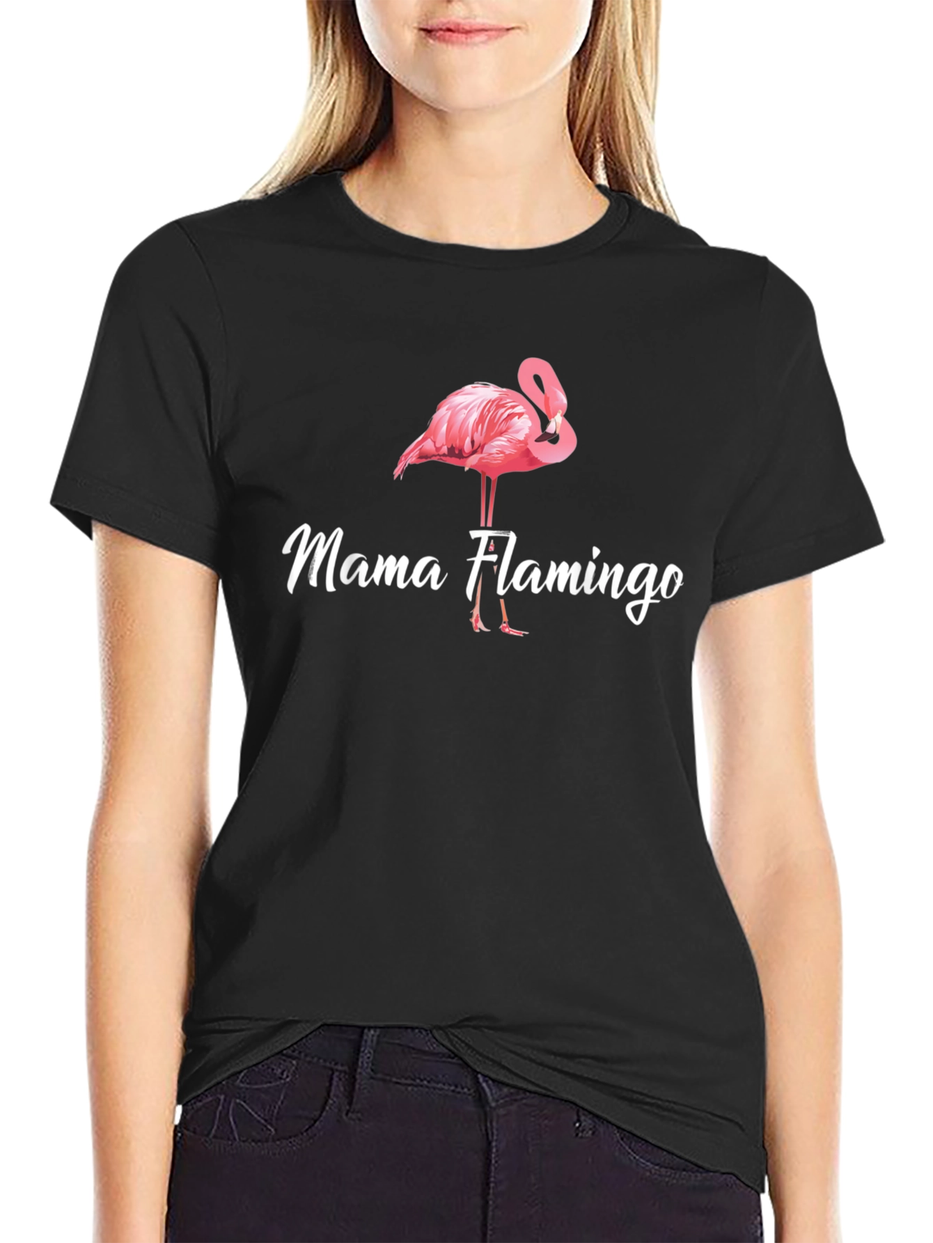 Mama Flamingo Graphic T-Shirt - Cute Bird Tee