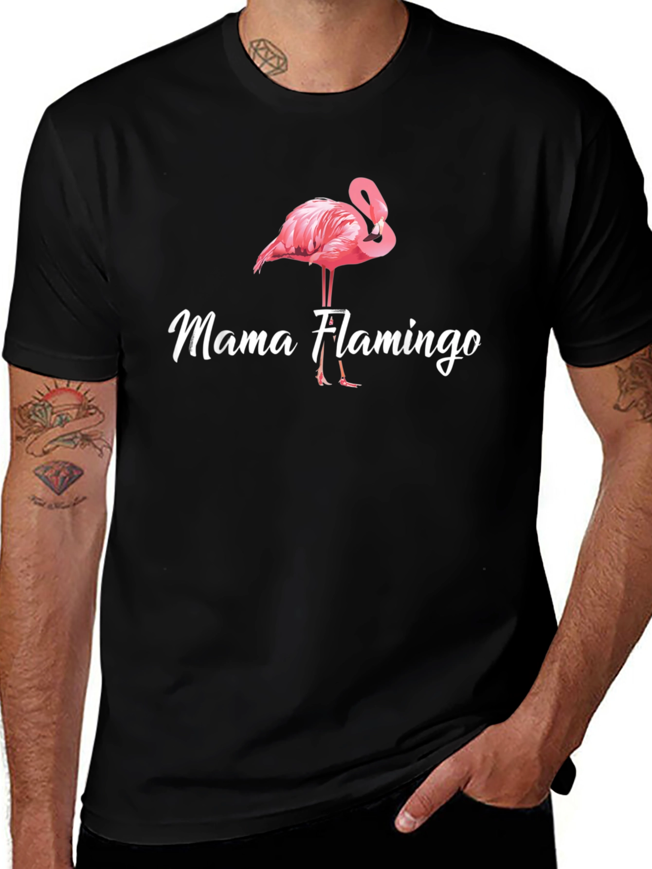 Mama Flamingo Graphic T-Shirt - Cute Bird Tee