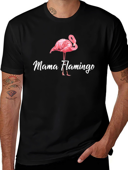 Mama Flamingo Graphic T-Shirt - Cute Bird Tee