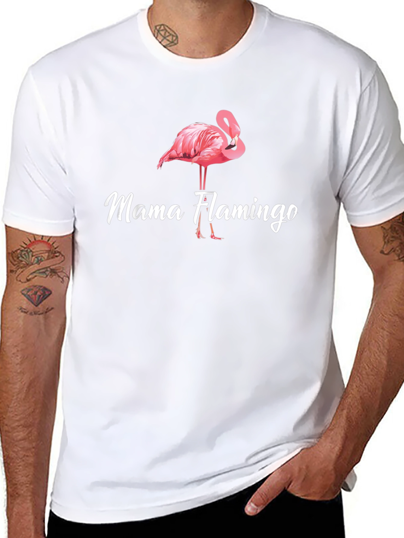 Mama Flamingo Graphic T-Shirt - Cute Bird Tee