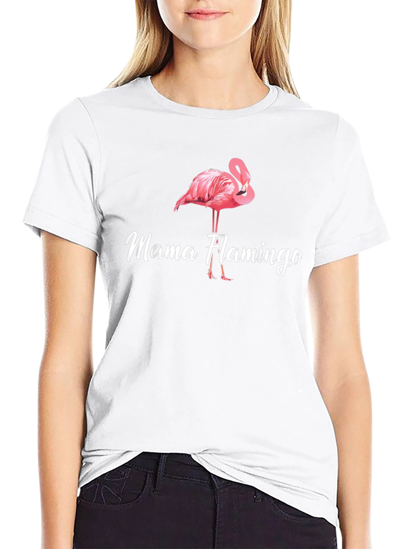 Mama Flamingo Graphic T-Shirt - Cute Bird Tee