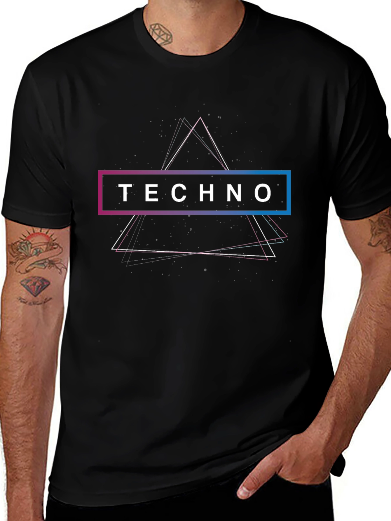 Techno Graphic Black T-Shirt