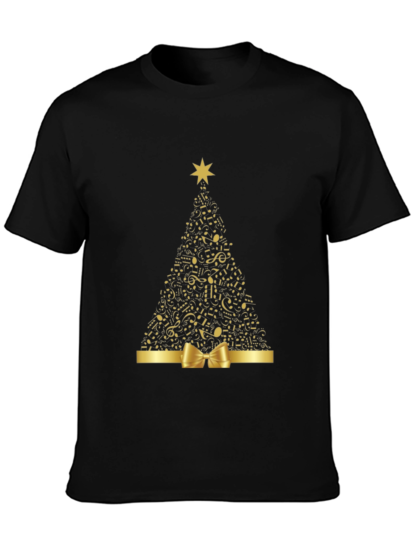 Musical Notes Christmas Tree Graphic T-Shirt