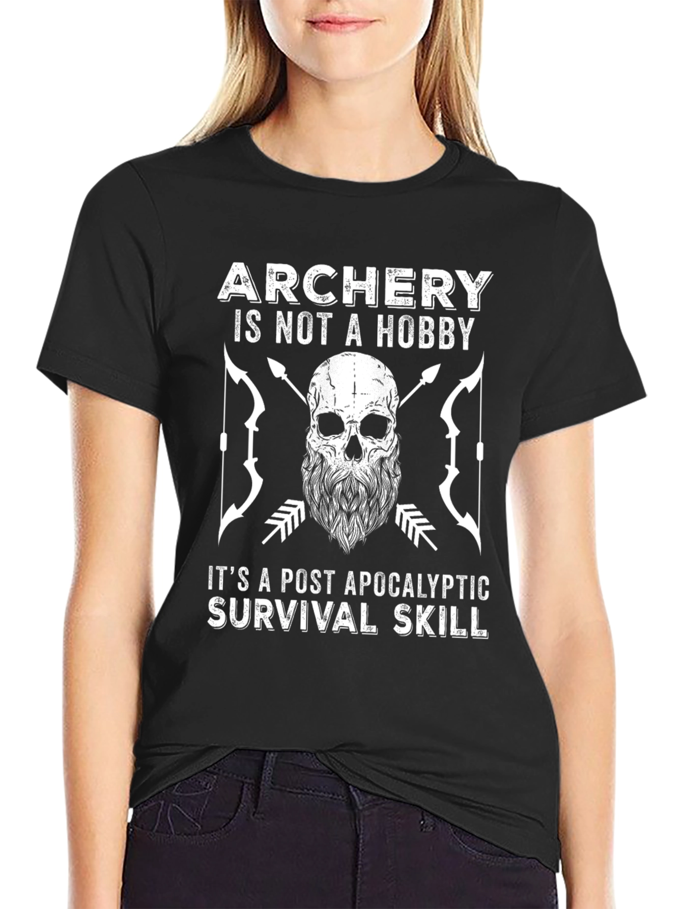 Archery Survival Skill Graphic Tee - Post Apocalyptic Style