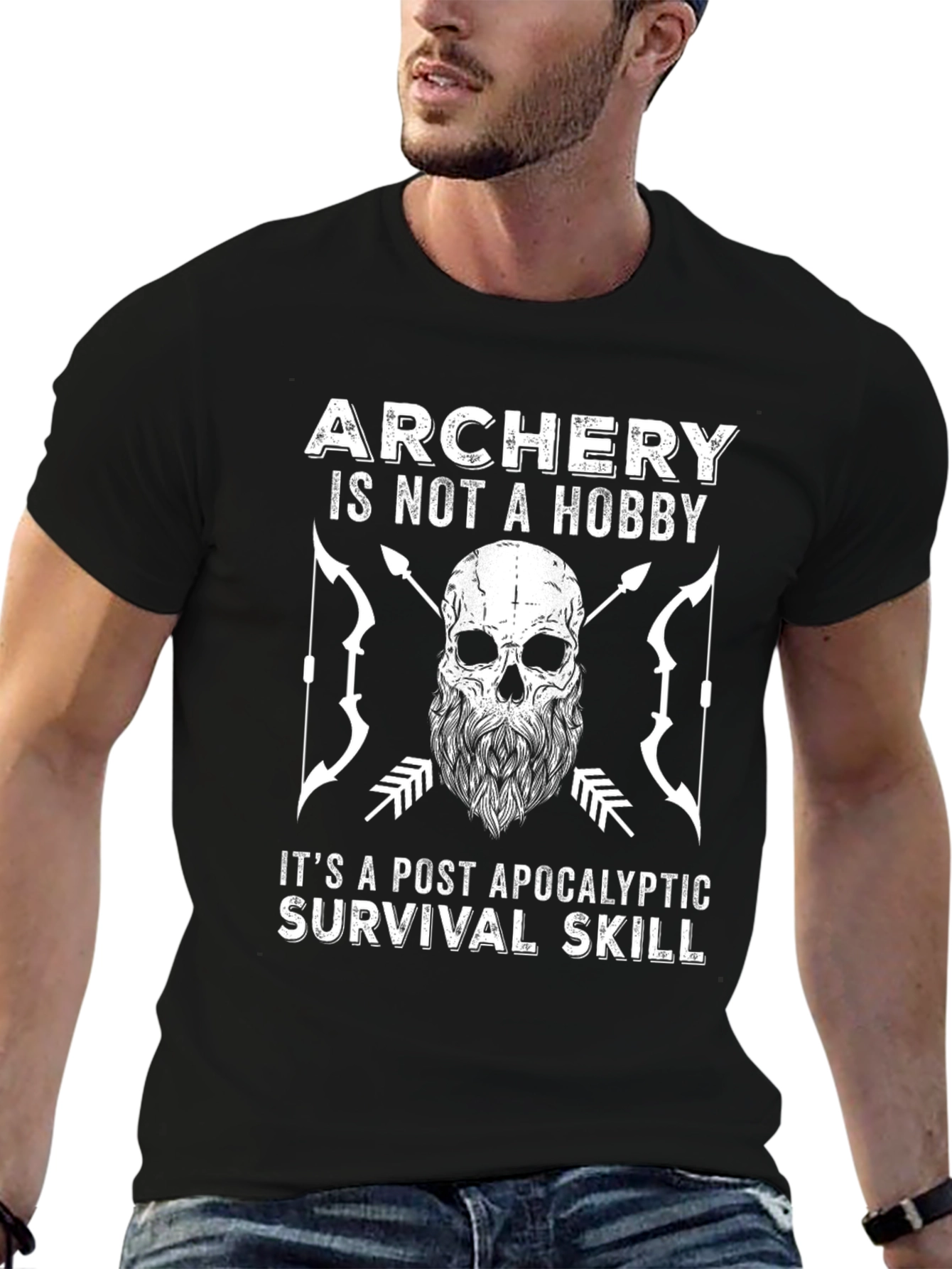 Archery Survival Skill Graphic Tee - Post Apocalyptic Style