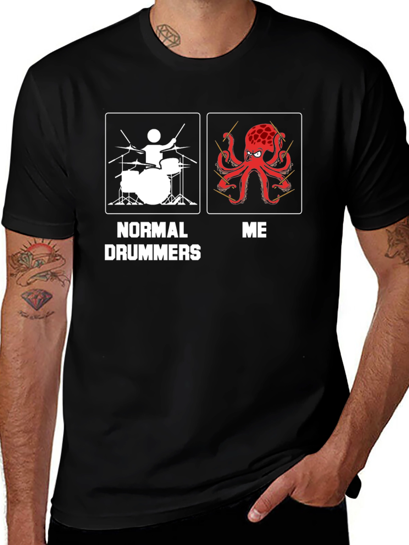 Normal Drummers vs Me Octopus Drummer T-Shirt