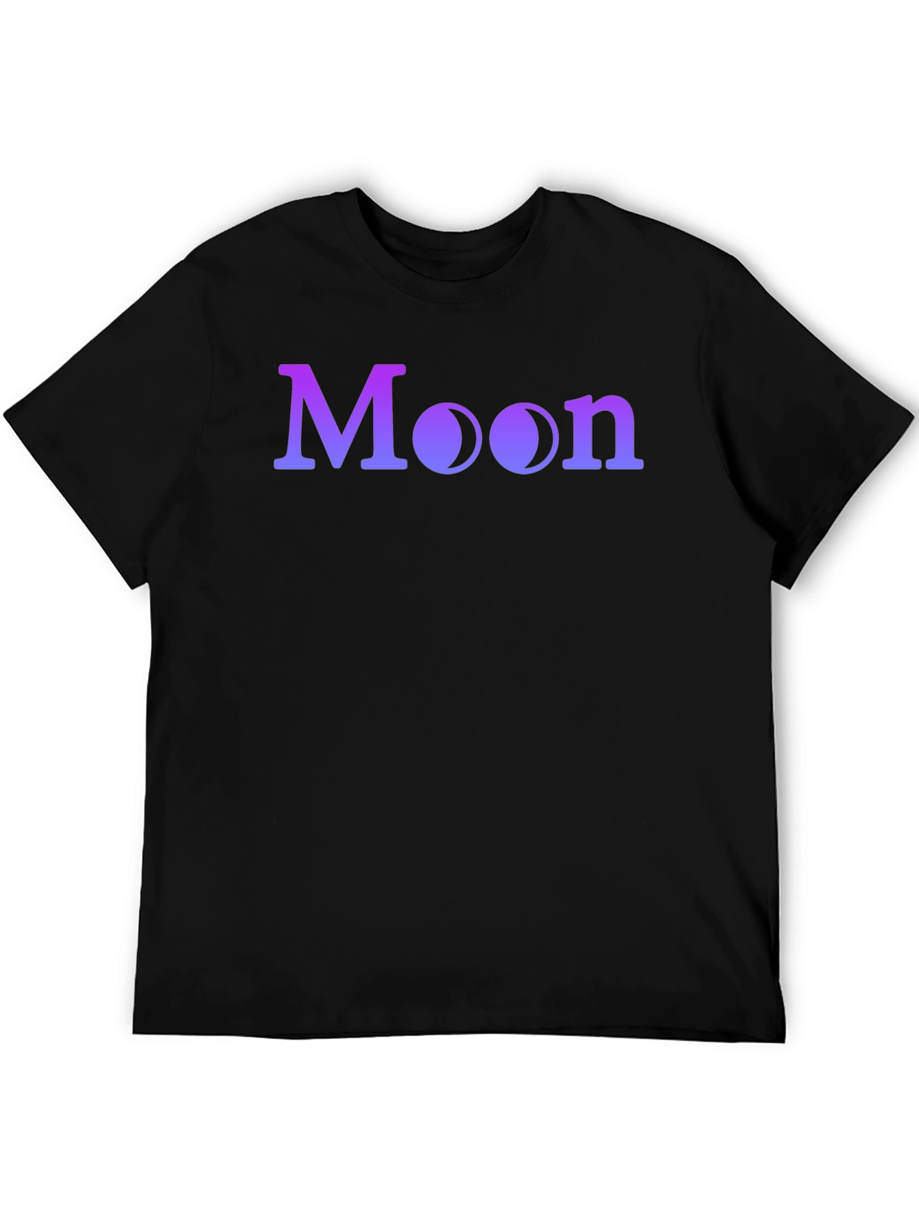 Moon Phases Graphic T-Shirt - Black Cotton Blend