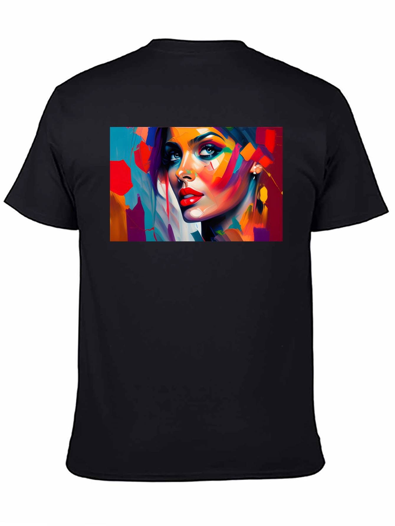 Abstract Woman Portrait Black T-Shirt