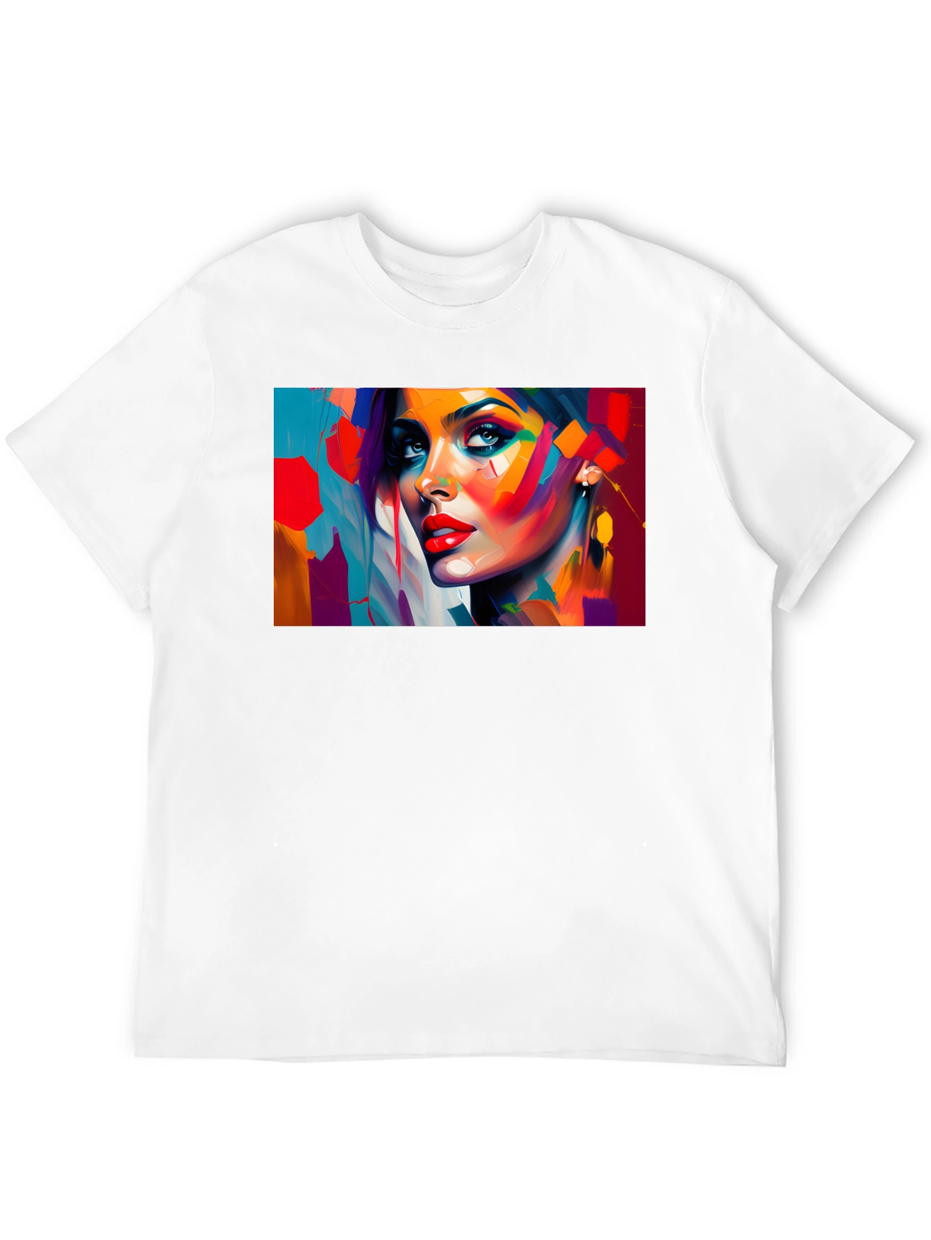 Abstract Woman Portrait Black T-Shirt
