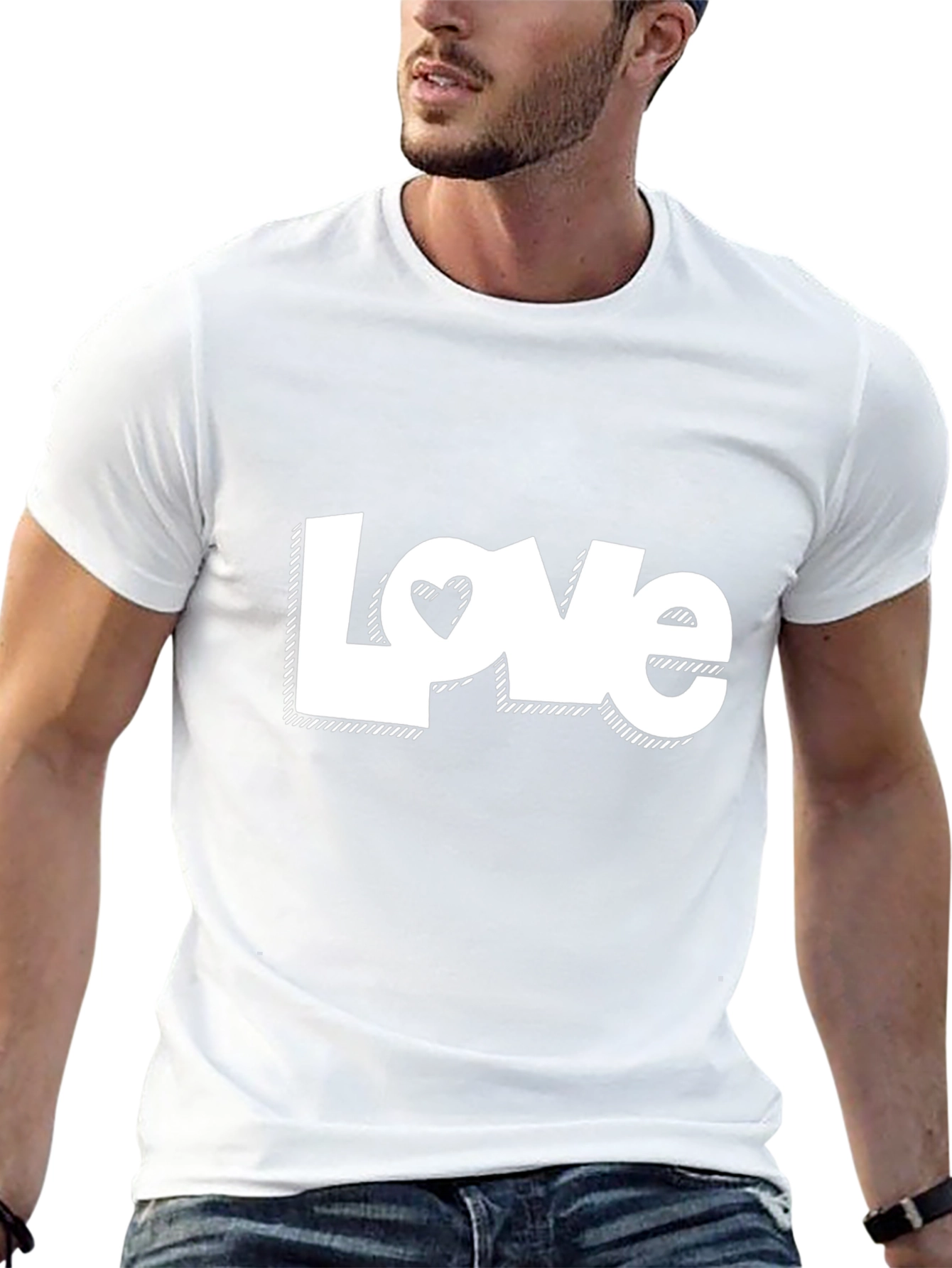 Love Heart Graphic Tee - Stylish Black T-Shirt