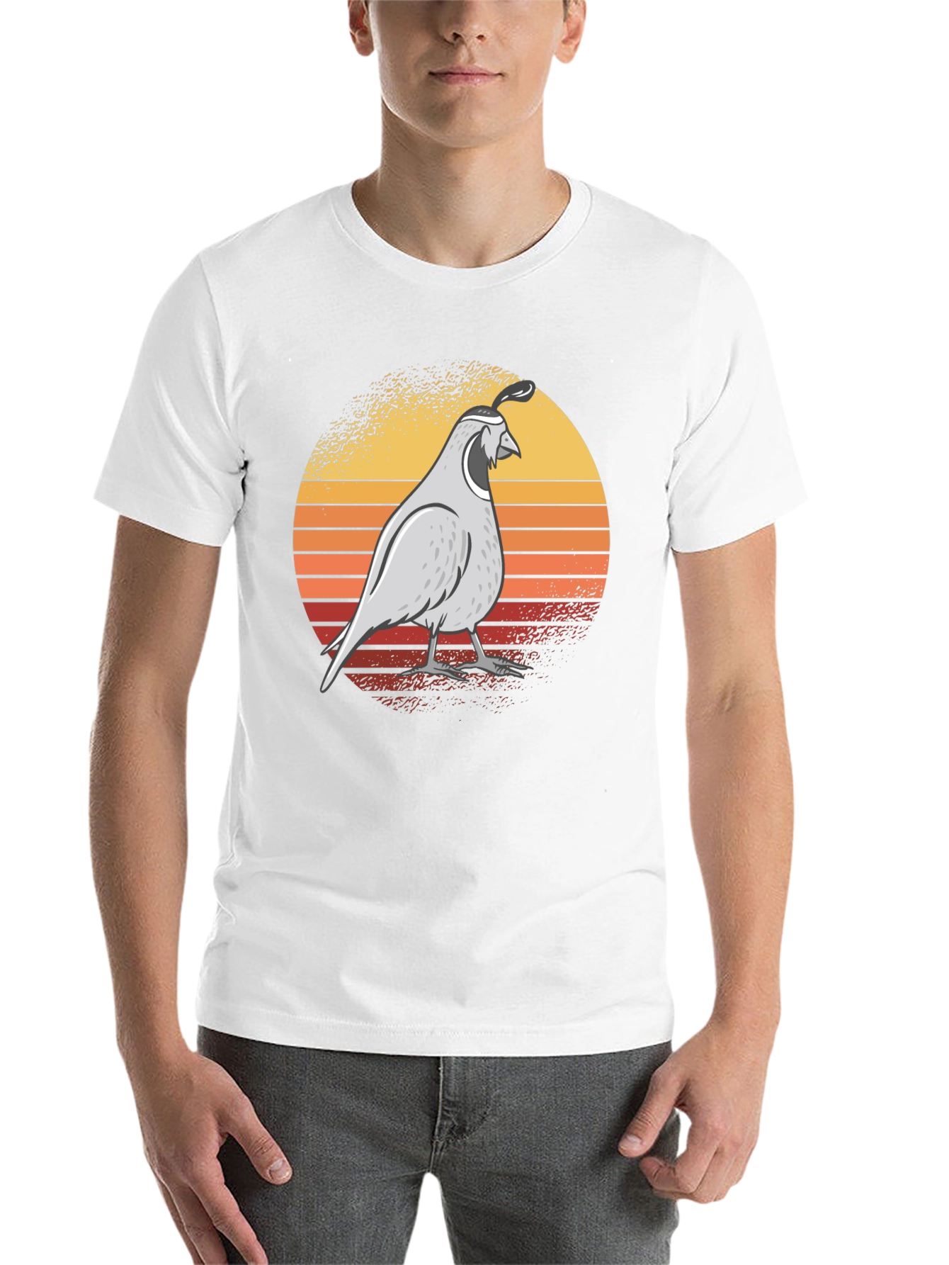 Quail Sunset Graphic Tee - Retro Style