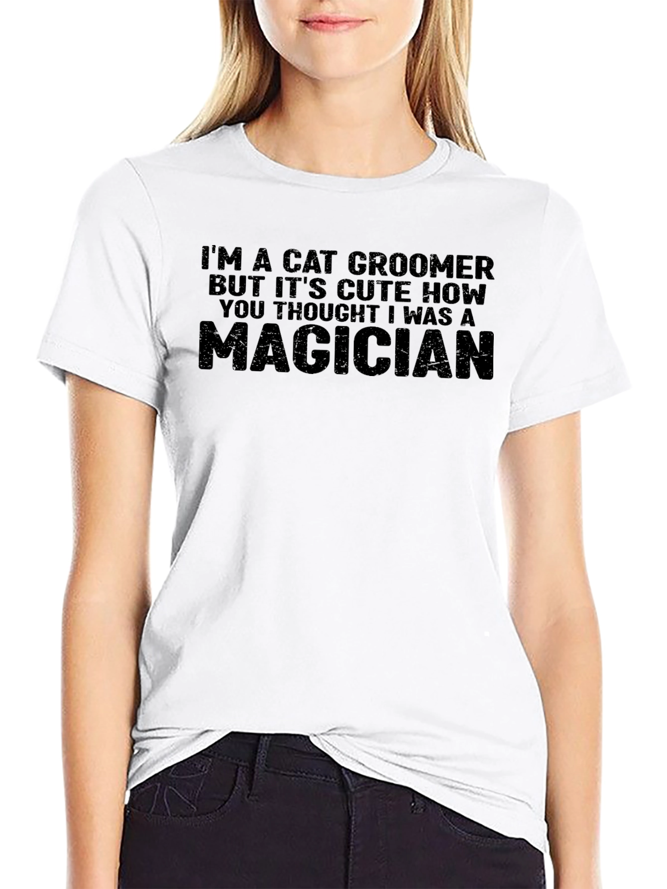 Cat Groomer Magician Funny T-Shirt