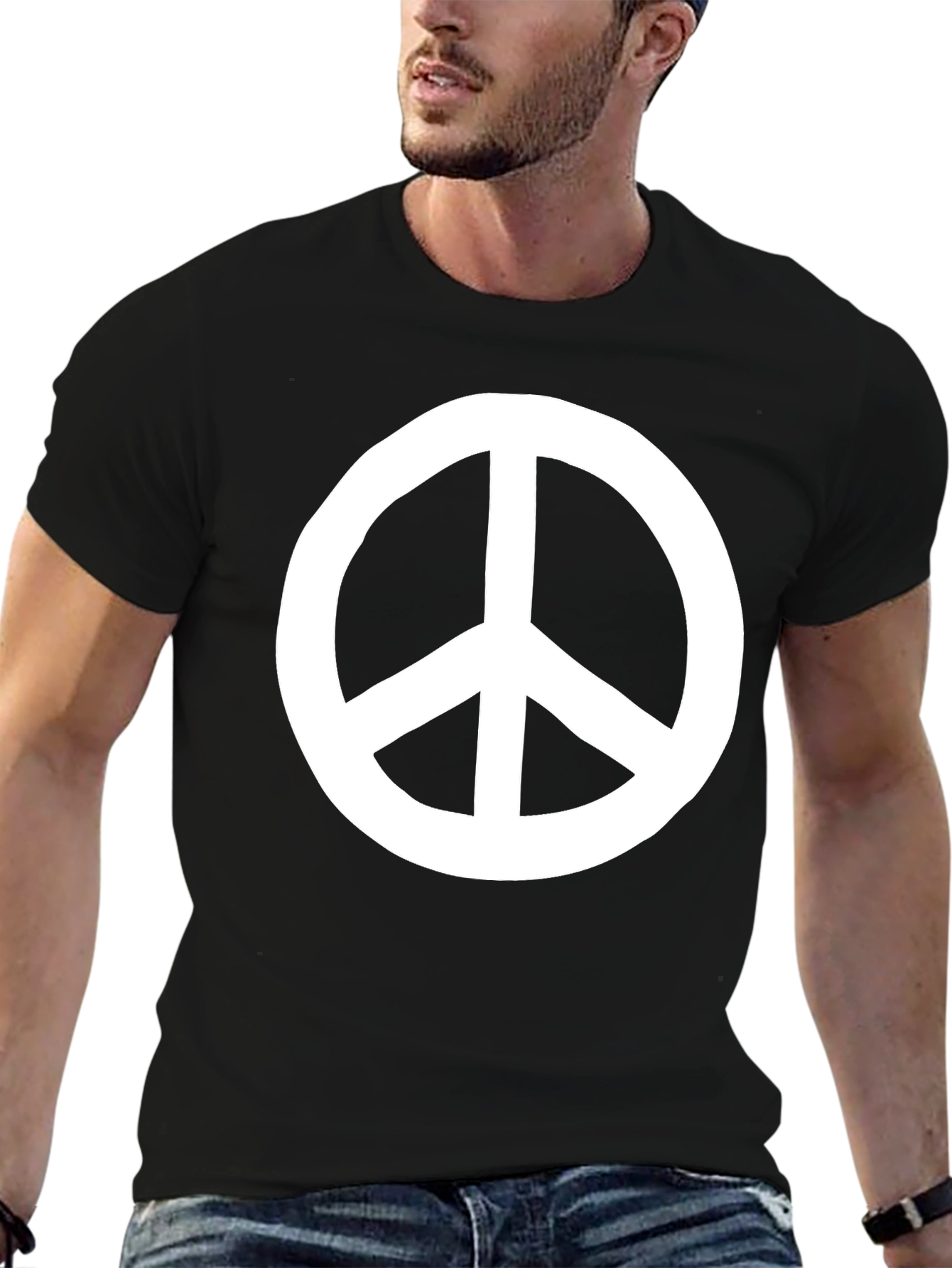 Peace Sign Graphic Tee - Classic Black T-Shirt